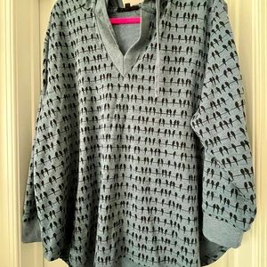 Blue birds Patterned plus Women's Hoodie